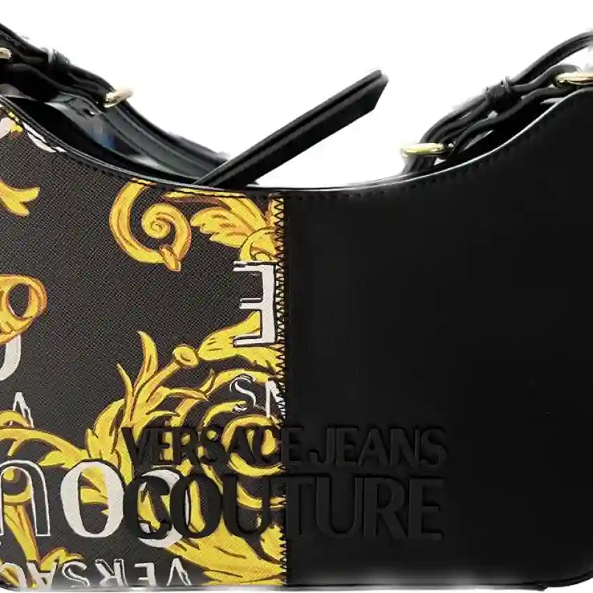 Versace Jeans Couture BLACK/GOLD 'LOGO COUTURE' SHOULDER BAG 