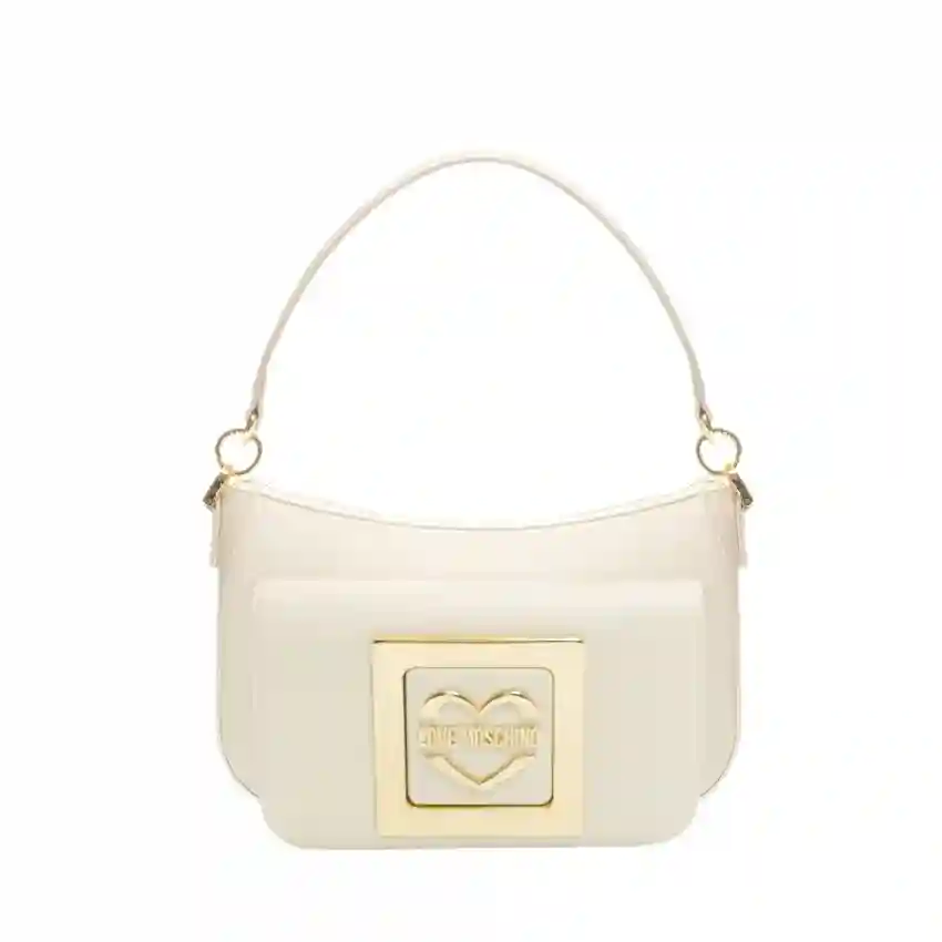 LOVE MOSCHINO BIG LOCK Geanta de umar, cu bareta de umar, Crem